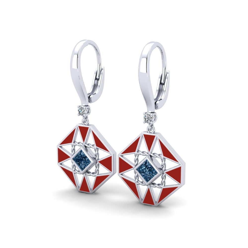 Diamante Azul Pendiente de mujer Noun