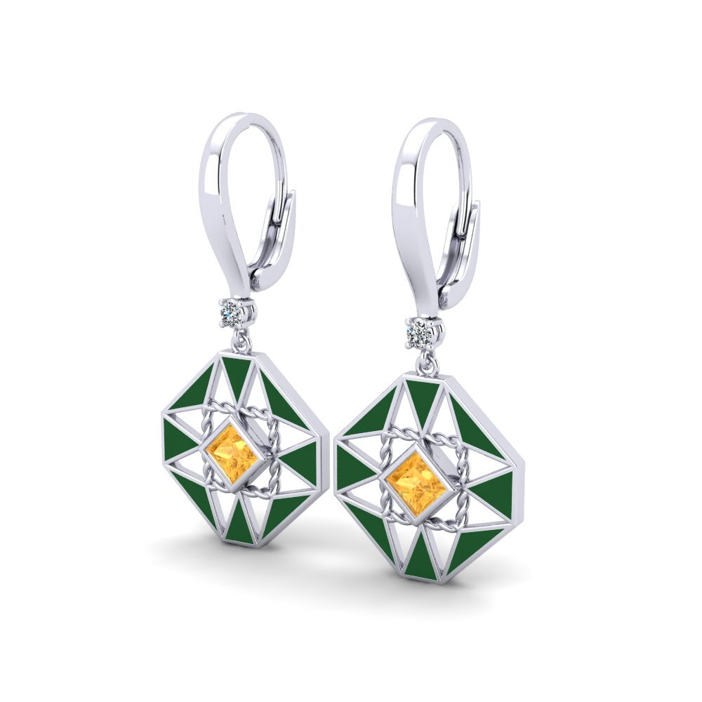 Citrine Women's Earring Noun
