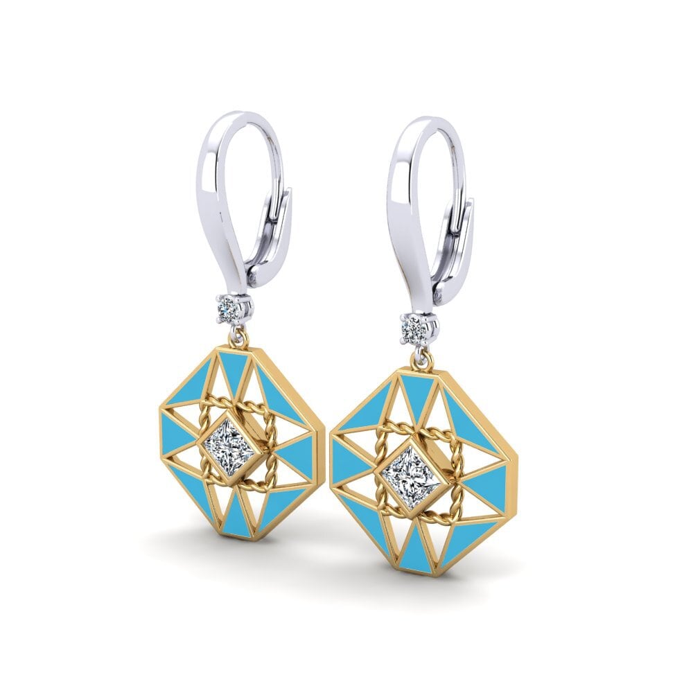 750 Weiß & Gelbgold Damen ohrring Noun