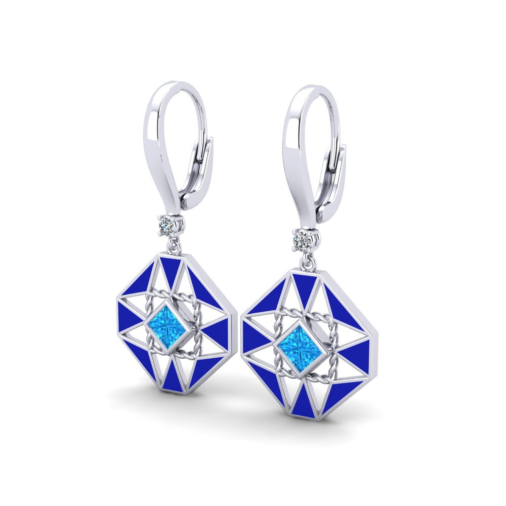 Blue Topaz Women's Earring Noun