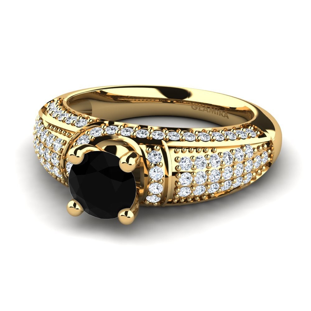 Black Diamond Engagement Ring Anica