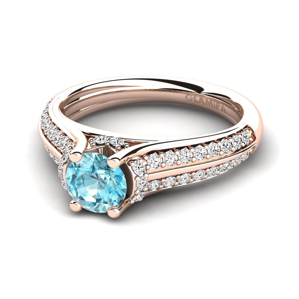 Circón Azul Anillo de compromiso Eleta