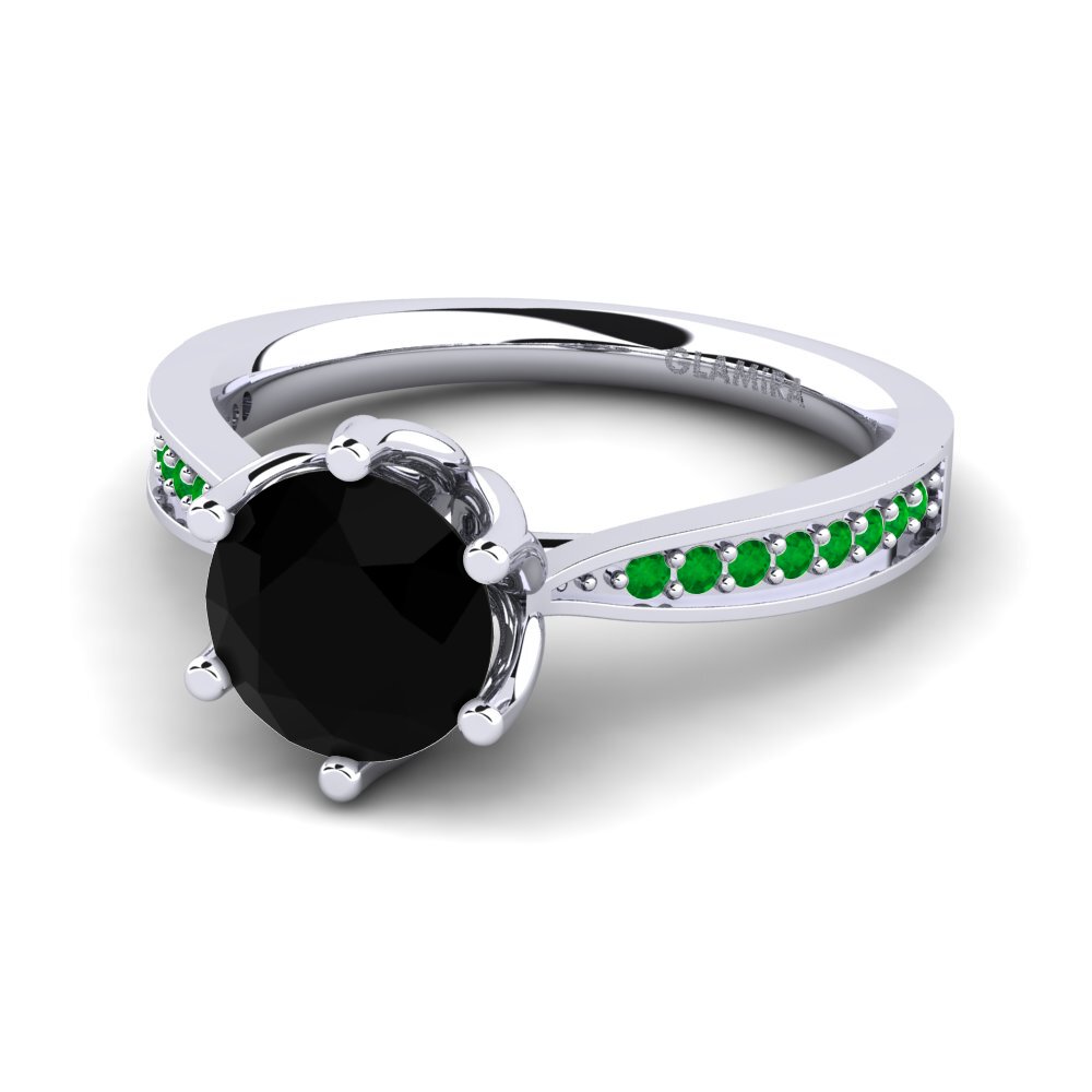 Black Diamond Engagement Ring Hiya