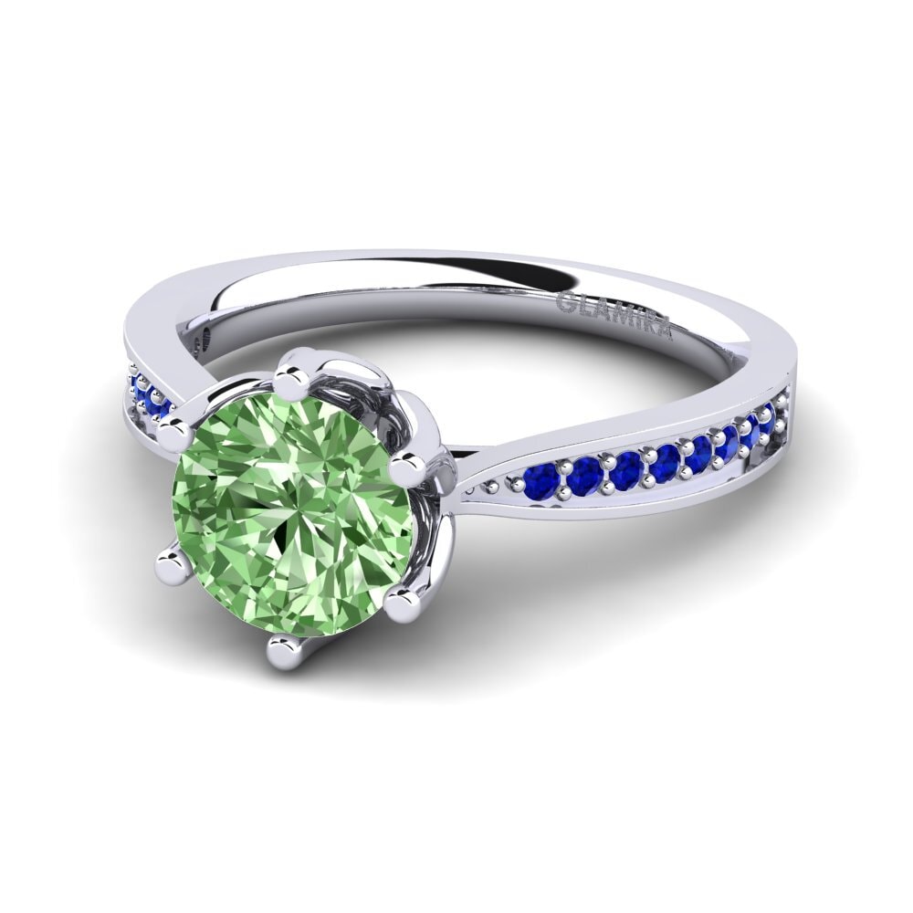 Diamante Verde Anillo de compromiso Hiya