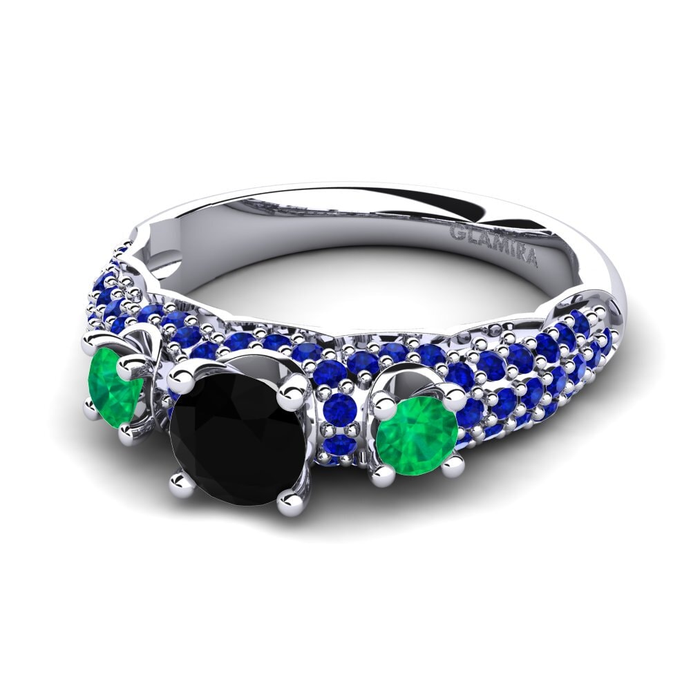 Black Diamond Engagement Ring Lilava