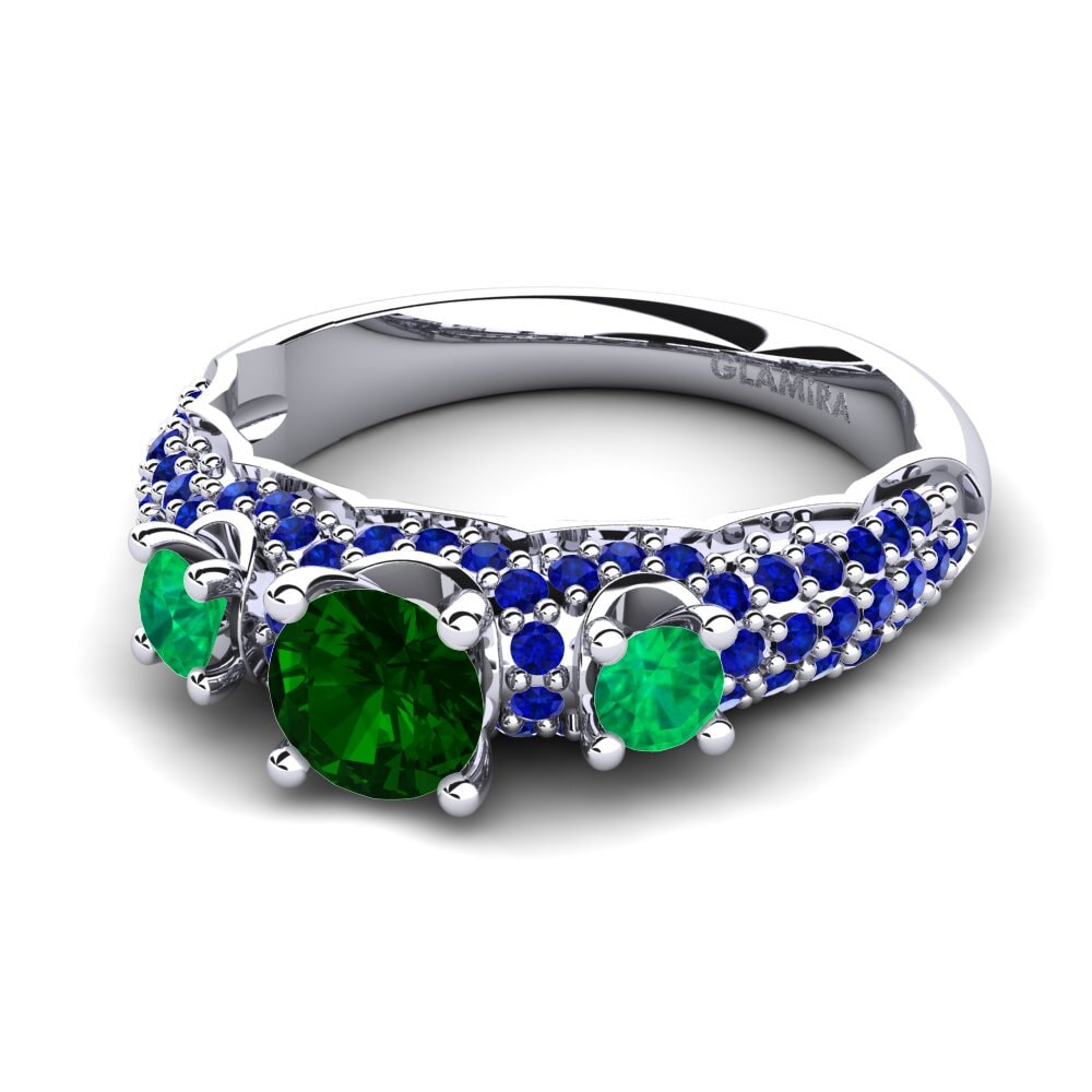 Green Tourmaline Engagement Ring Lilava