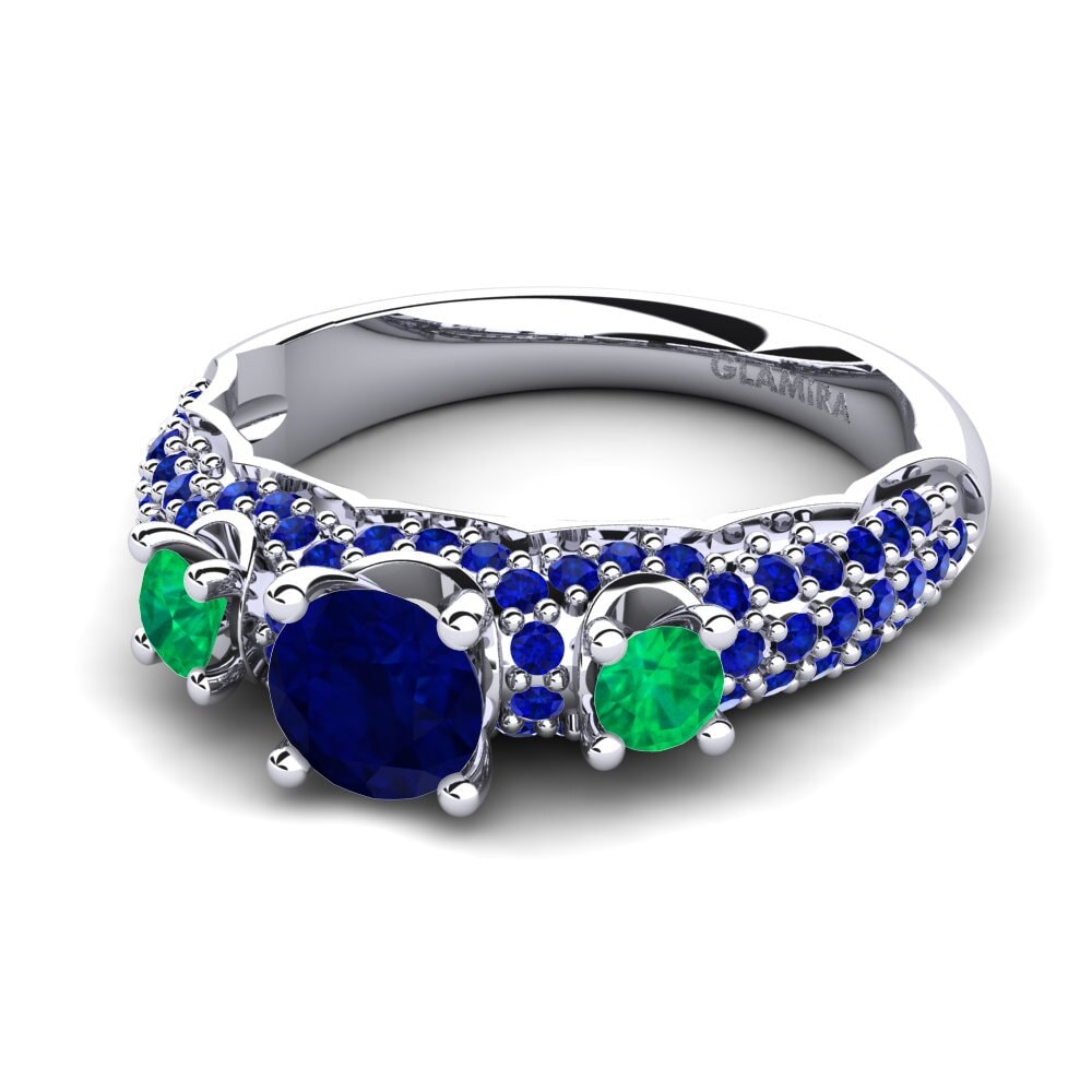 9ct White Gold Sapphire Engagement Ring Lilava