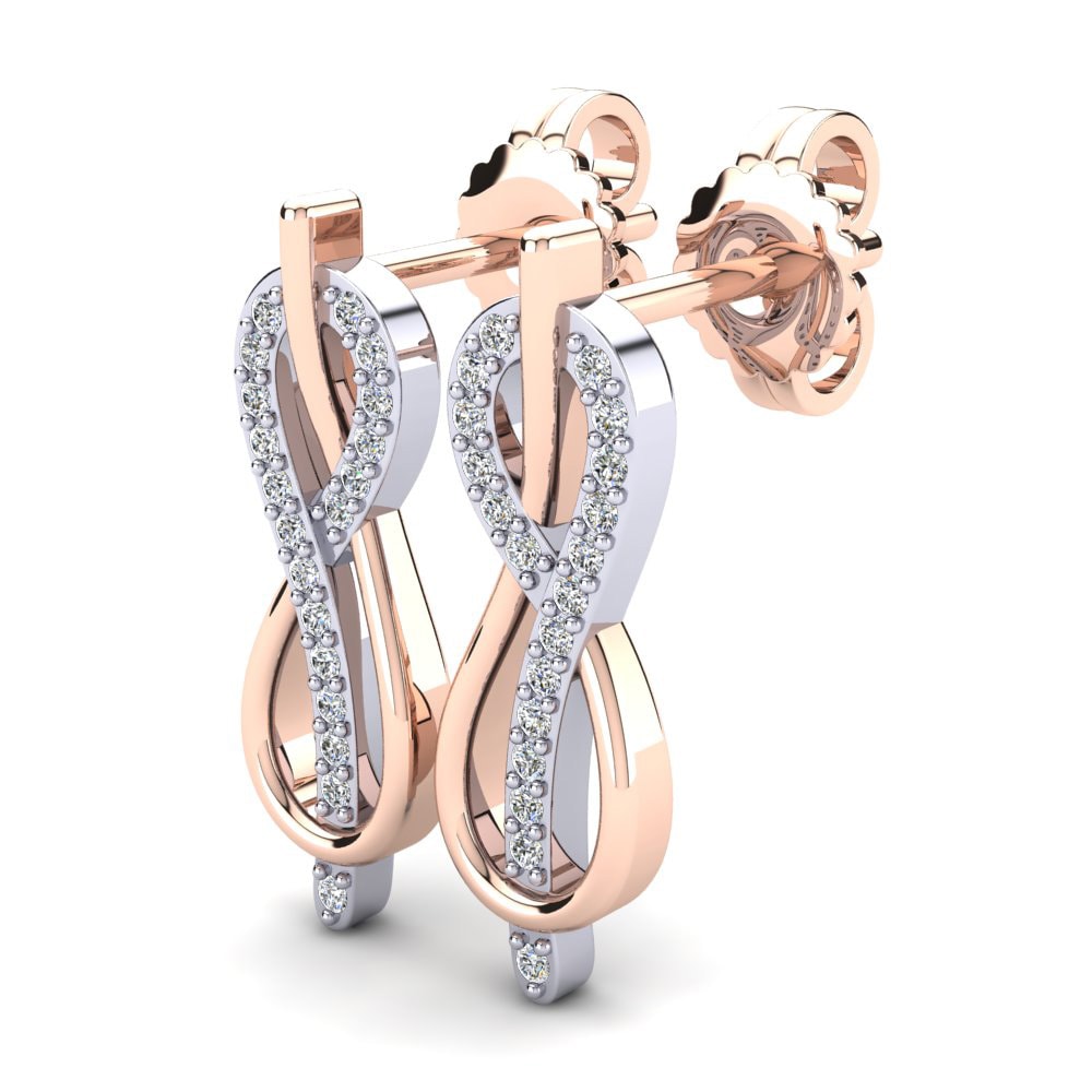 9k Oro Rosa & Blanco Pendiente de mujer Ackerley
