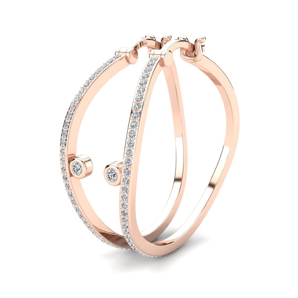 Or rose 585 Boucle d'oreille femme Addelinda 25 mm