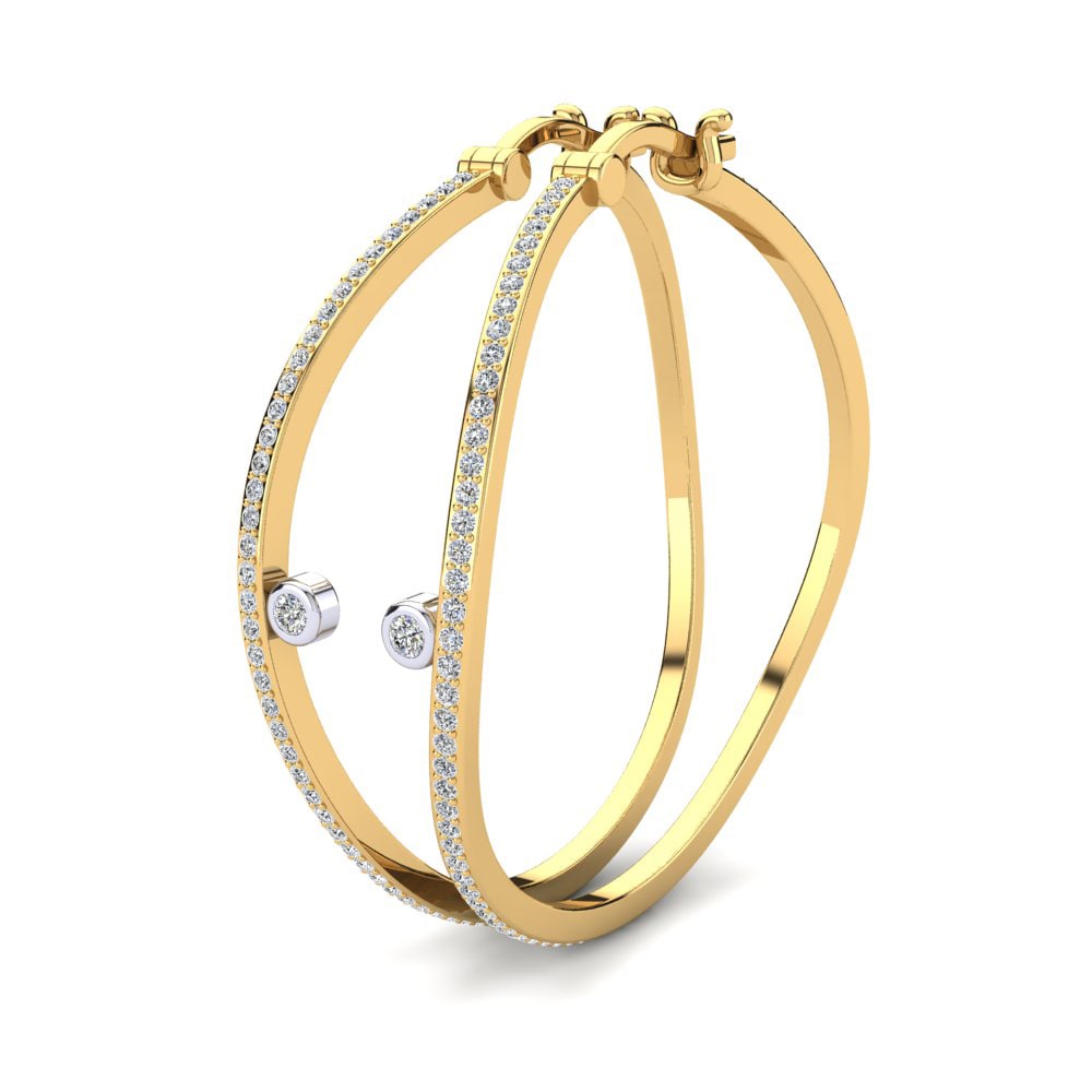 18ct Yellow & White Gold Women's Earring Addelinda 32 mm