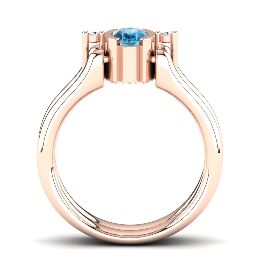 Ovalado Topacio azul Anillo Adette