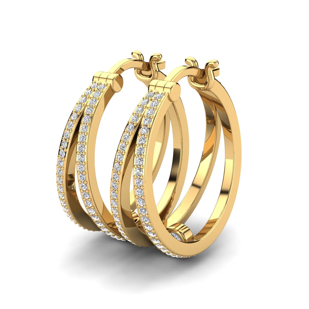 14K Geel Goud Dames Oorbellen Adhellie 18 mm