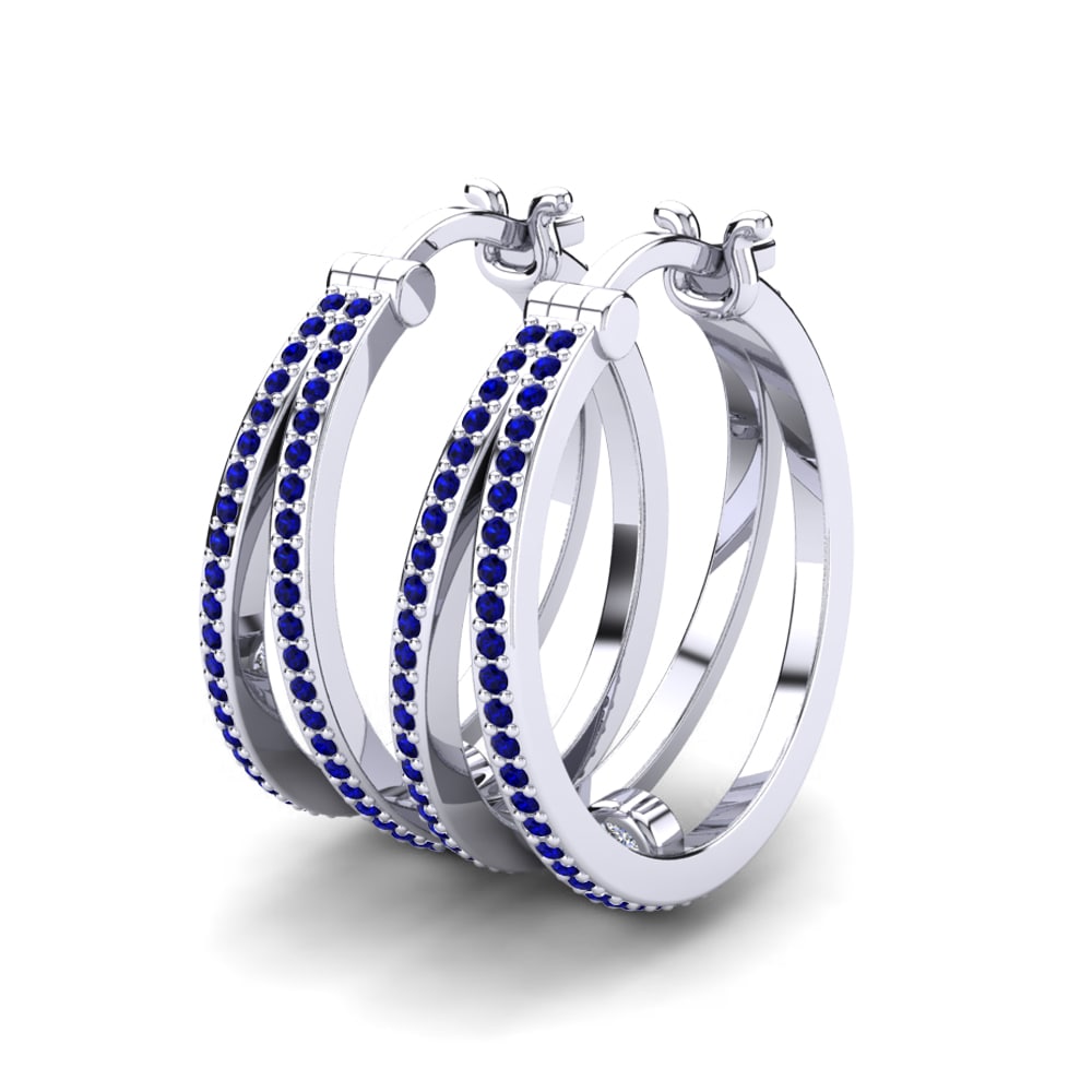 Đá Zirconia Xanh Lam Bông tai nữ Adhellie 18 mm