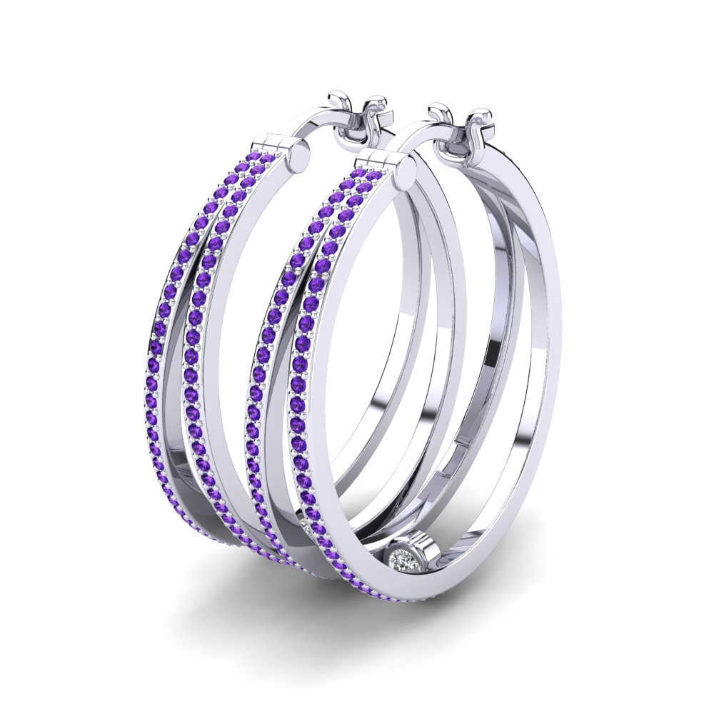 Amethyst Damen ohrring Adhellie 25 mm