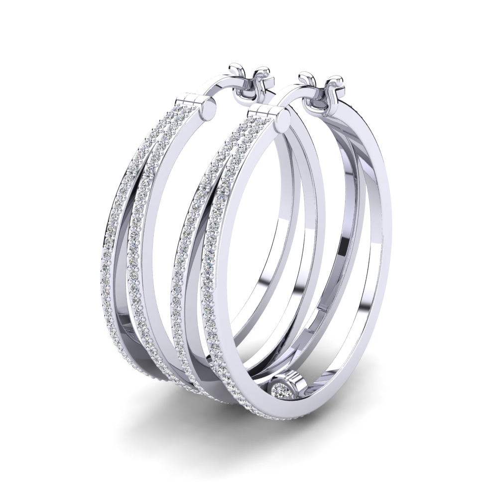 Zirkoon Dames Oorbellen Adhellie 25 mm