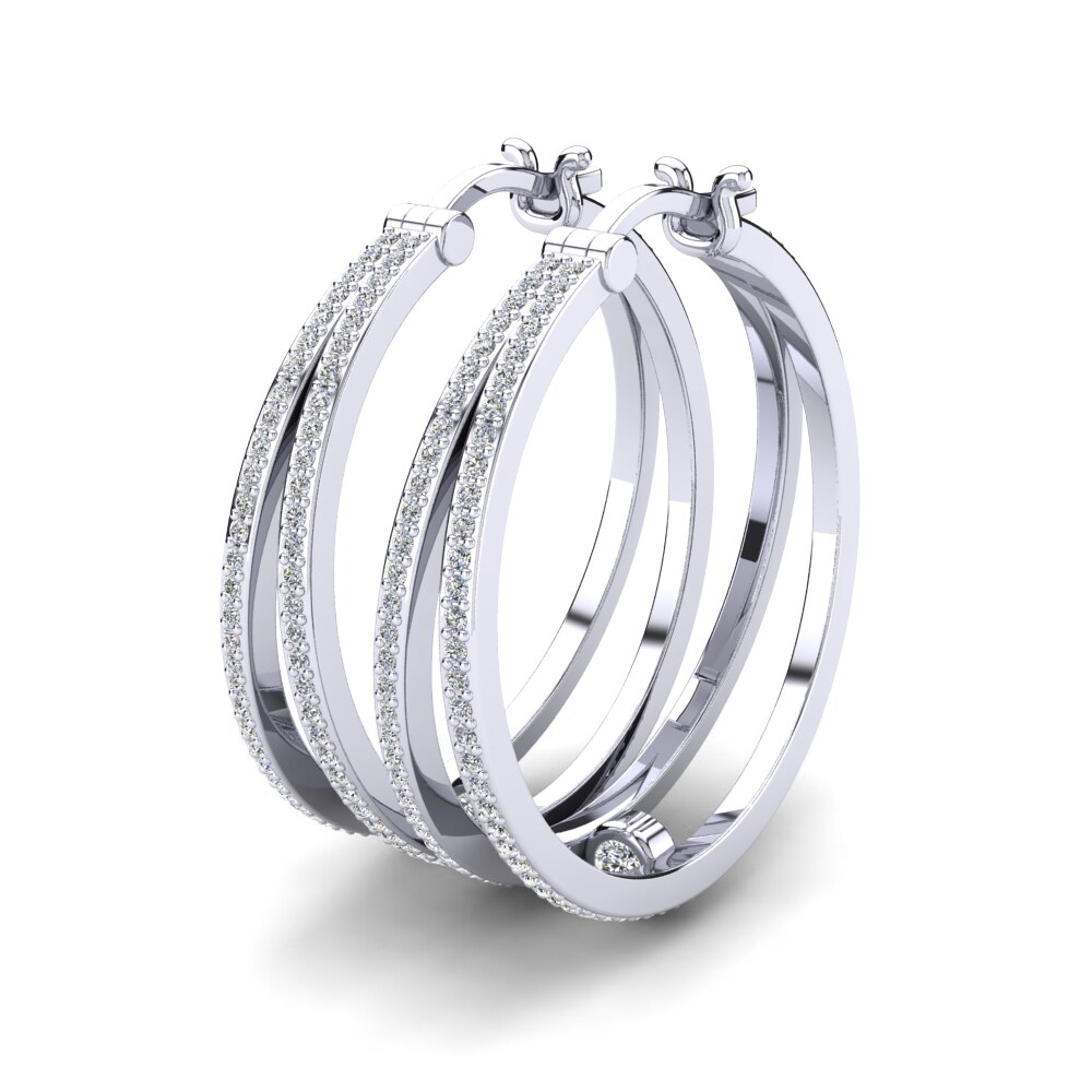 Moissanite Boucle d'oreille femme Adhellie 25 mm