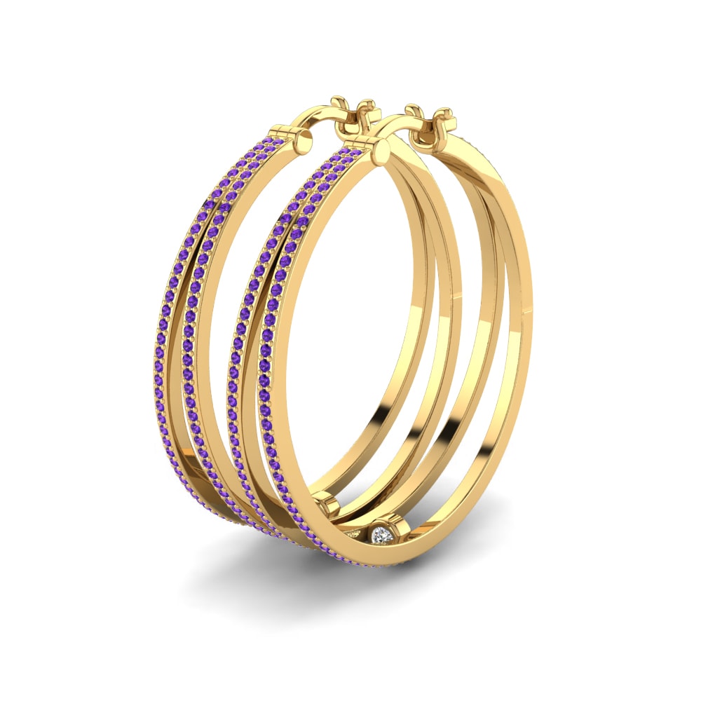 Amatista Pendiente de mujer Adhellie 32 mm
