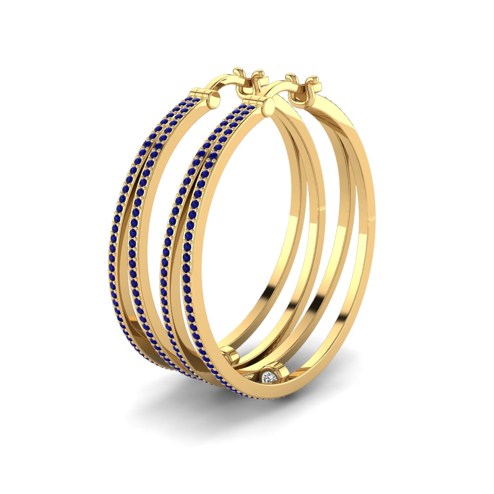 Đá Zirconia Xanh Lam Bông tai nữ Adhellie 32 mm