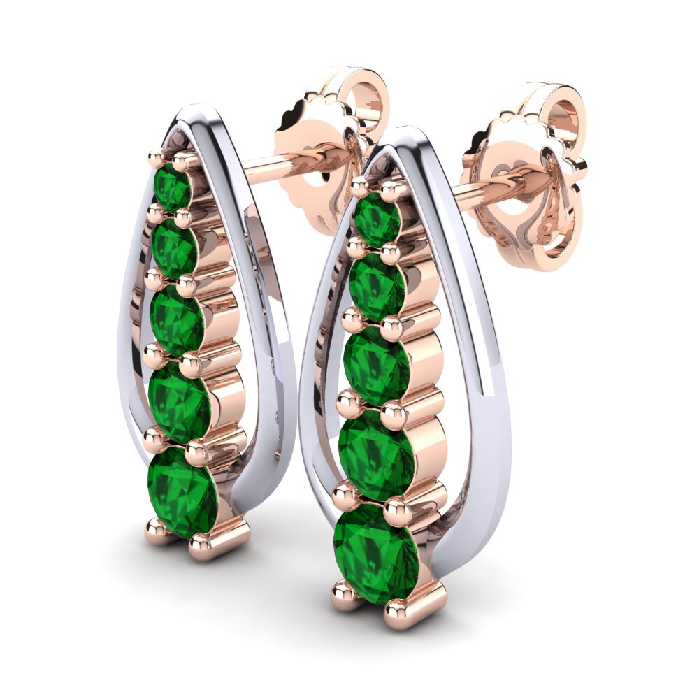18ct Rose & White Gold Women's Earring Adken
