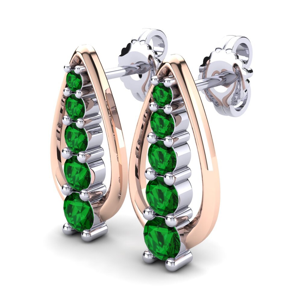 18ct White & Rose Gold Women's Earring Adken