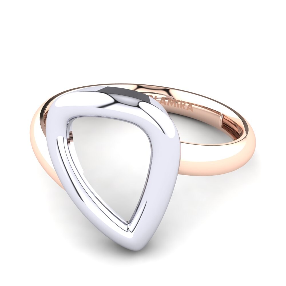 18k Oro Rosa & Blanco Anillo Aello
