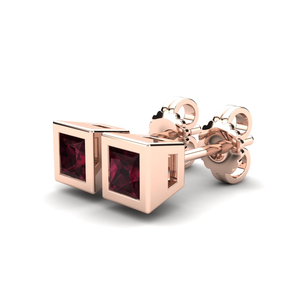 14k Oro Rosa Princesa Pendiente de mujer Ahebban