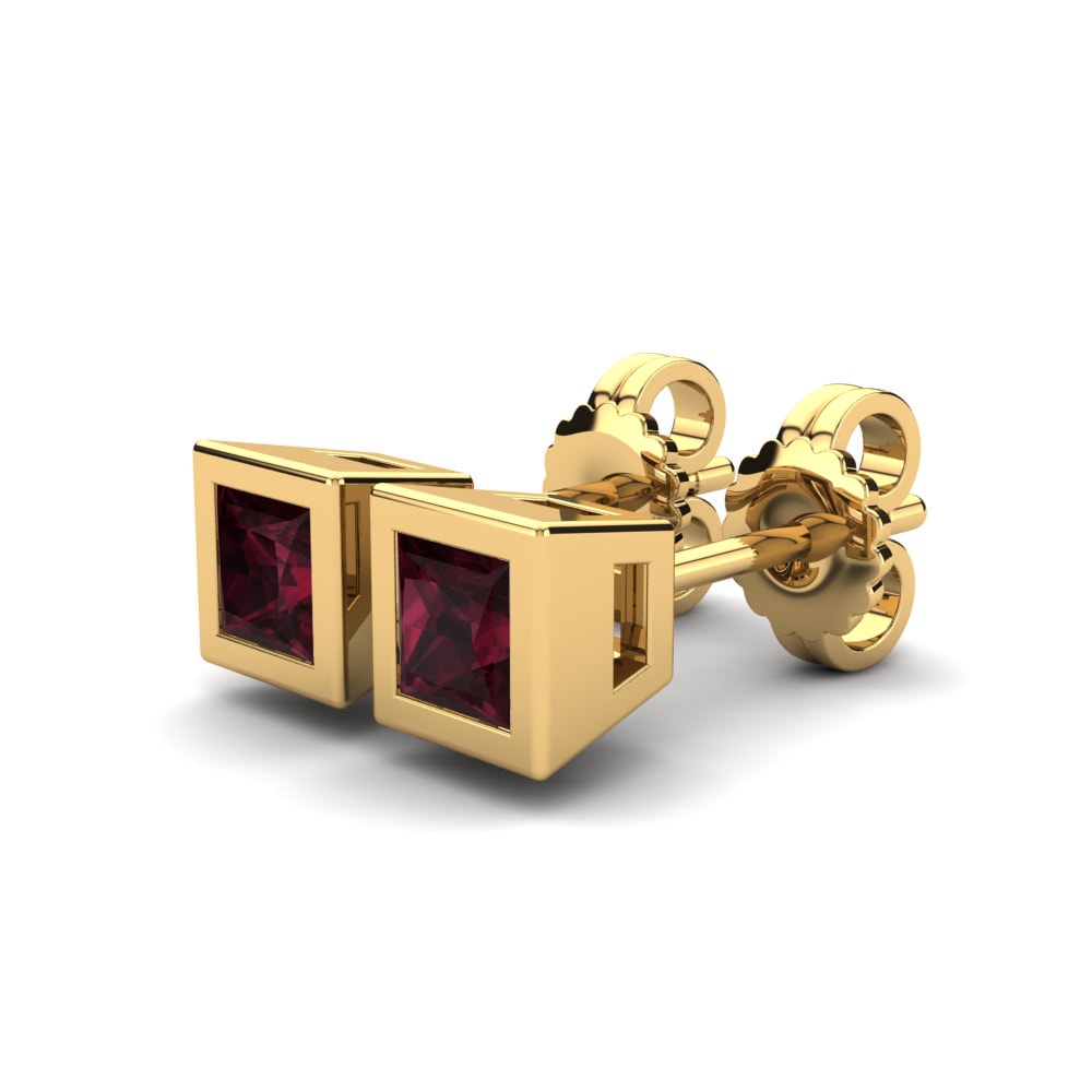 14k Oro Amarillo Princesa Pendiente de mujer Ahebban