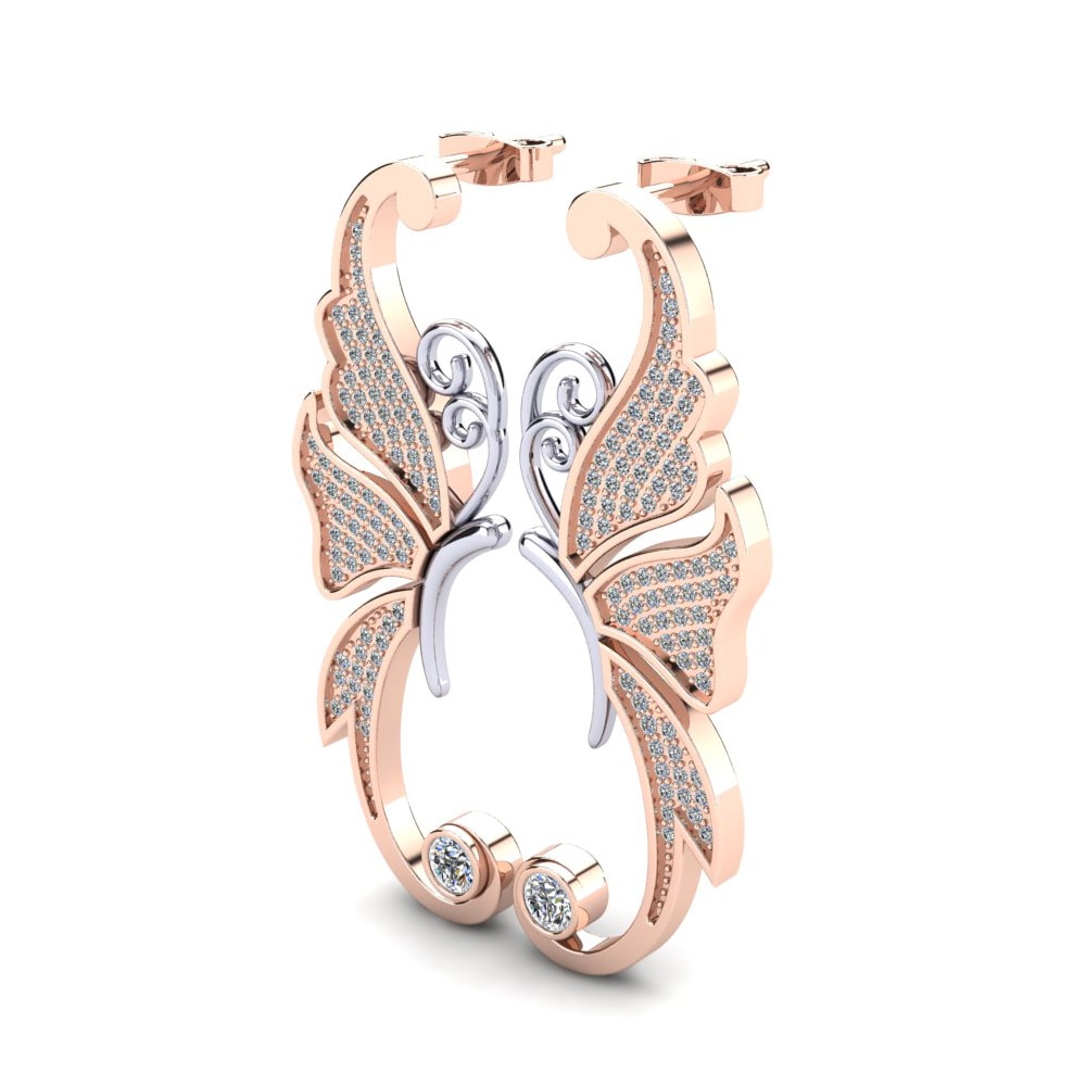9k Oro Rosa & Blanco Pendiente de mujer Akmar