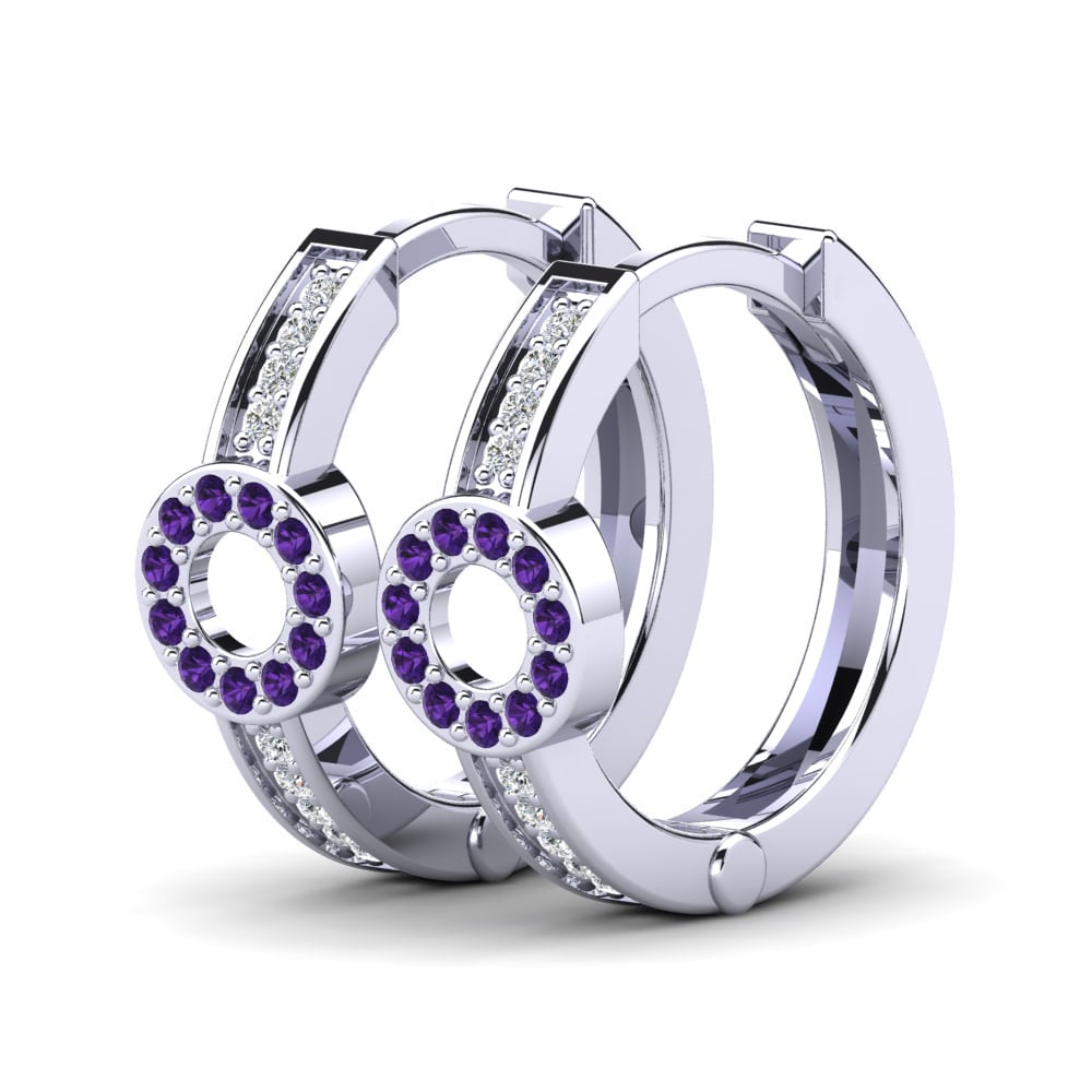 Améthyste Boucle d'oreille femme Alarice 12 mm