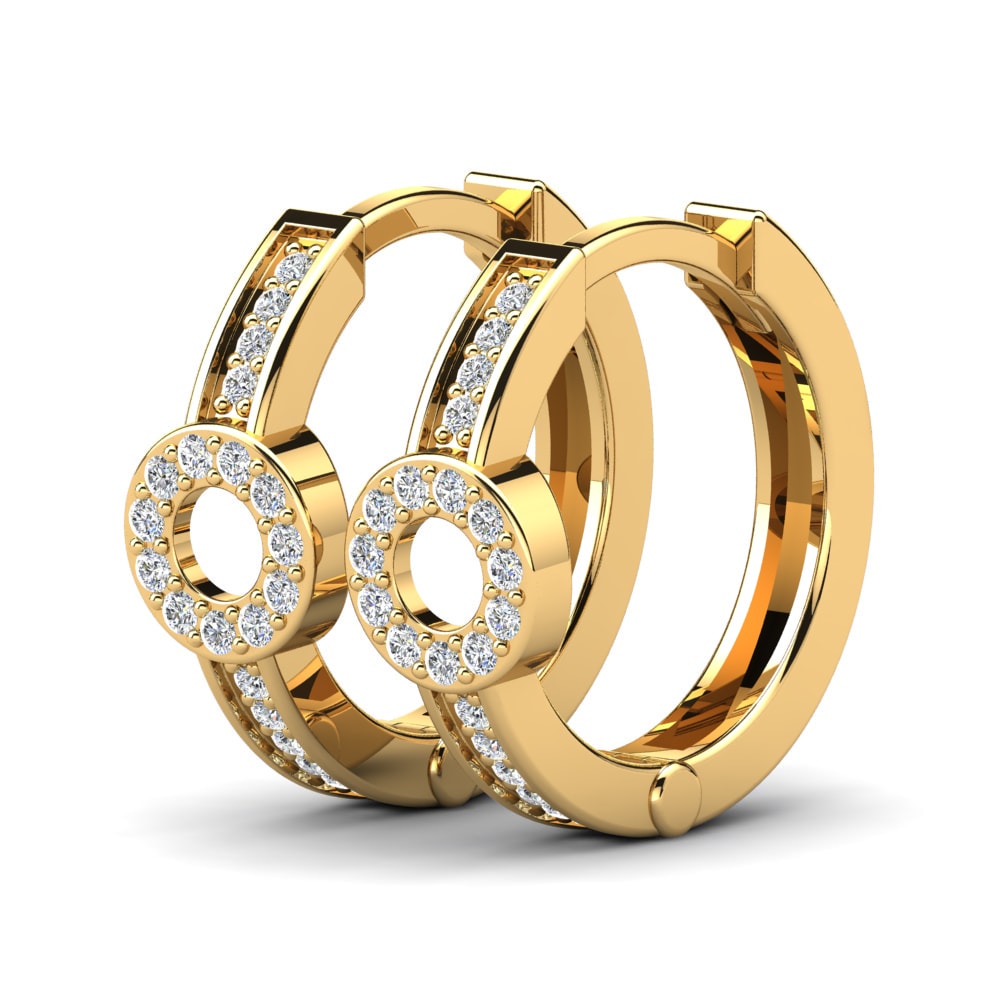 14K Geel Goud Dames Oorbellen Alarice 12 mm