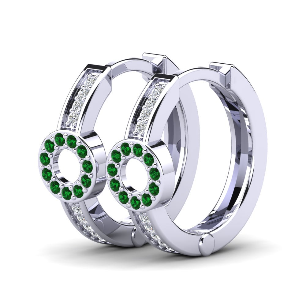 Zircone Vert Boucle d'oreille femme Alarice 12 mm