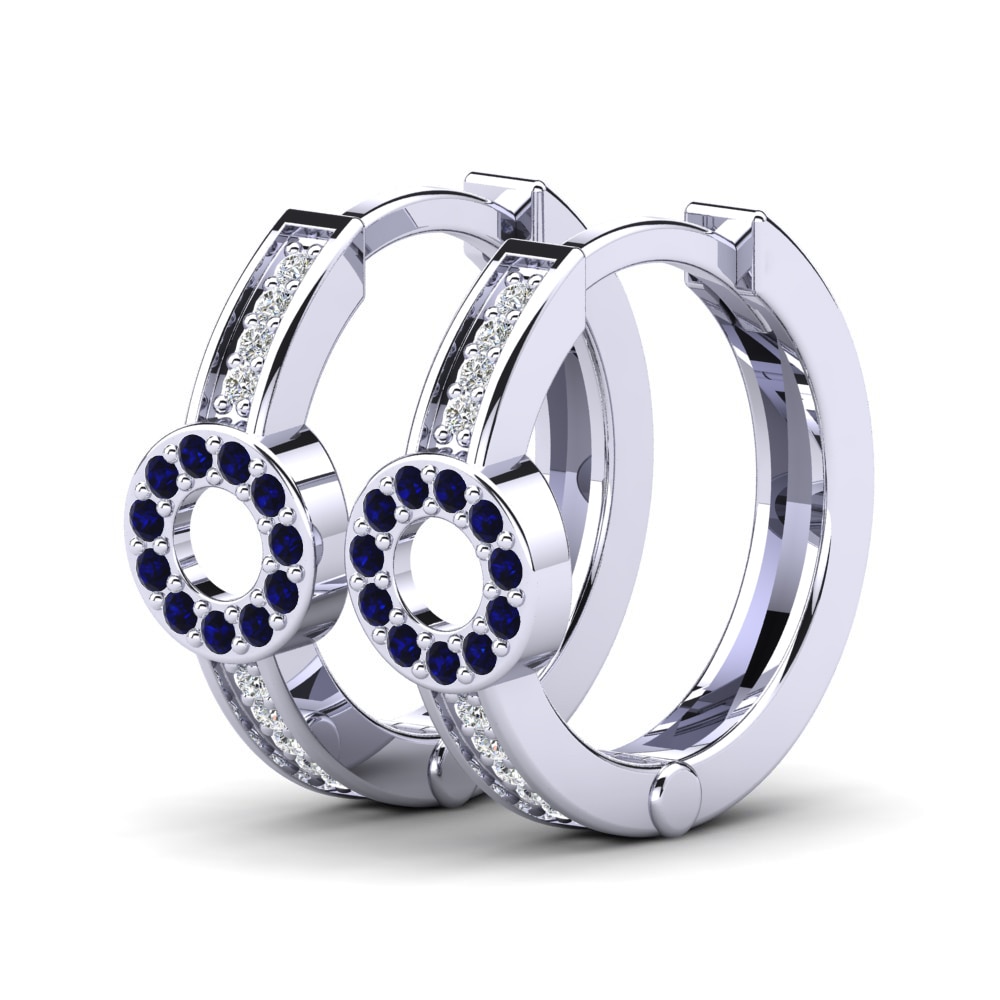 Circonita Azul Oscuro Pendiente de mujer Alarice 12 mm