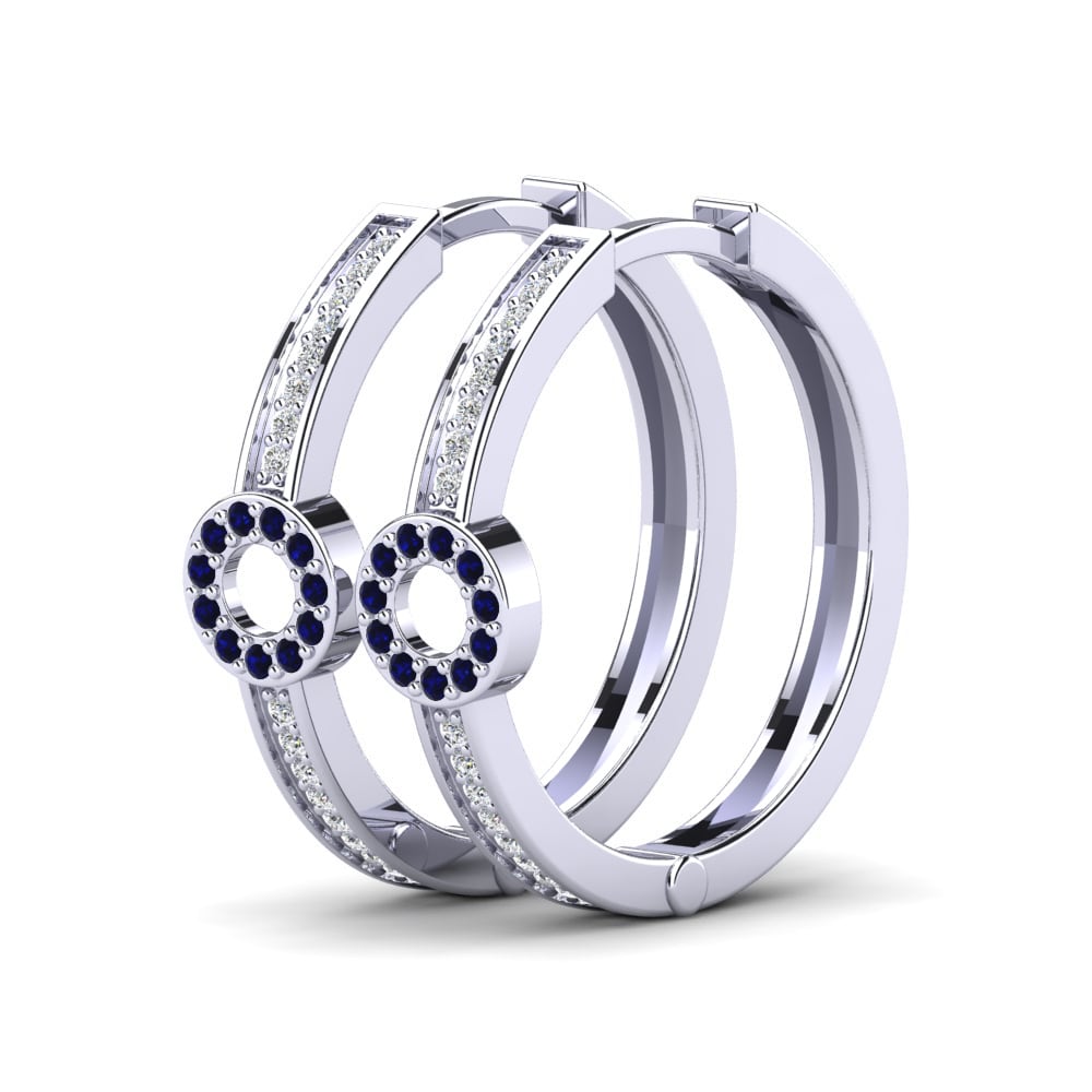 Circonita Azul Oscuro Pendiente de mujer Alarice 18 mm