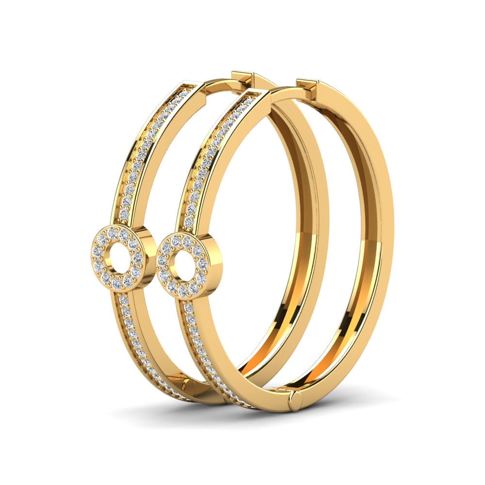 14K Geel Goud Dames Oorbellen Alarice 25 mm