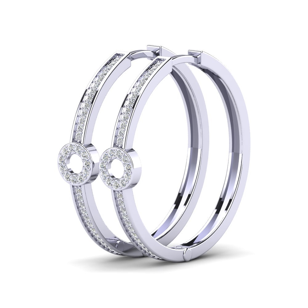 Diamant De Synthèse Boucle d'oreille femme Alarice 25 mm