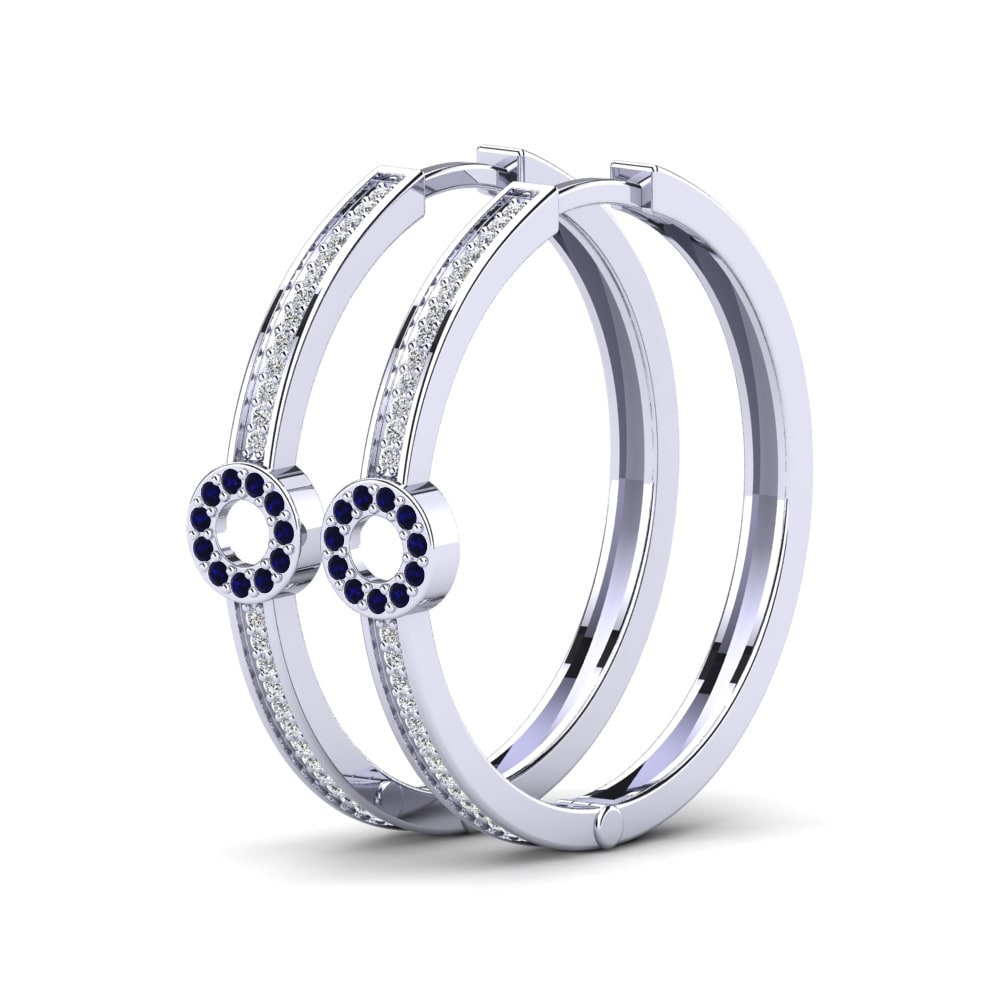 Đá Zirconia Xanh Lam Bông tai nữ Alarice 25 mm