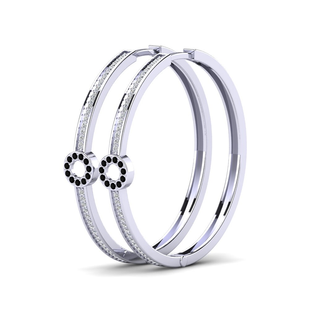 Czarny Onyks Kolczyk damski Alarice 32 mm