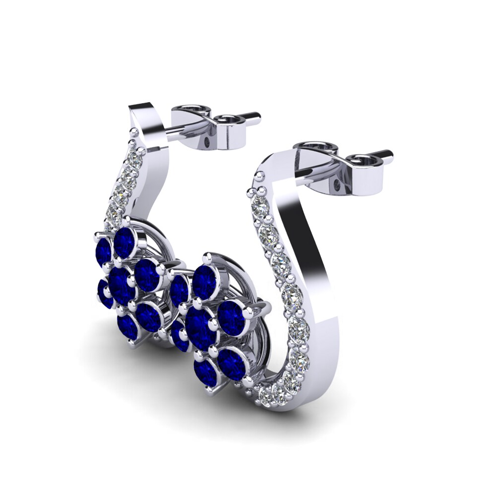 Donker Blauwe Zirkoon Dames Oorbellen Alayunt