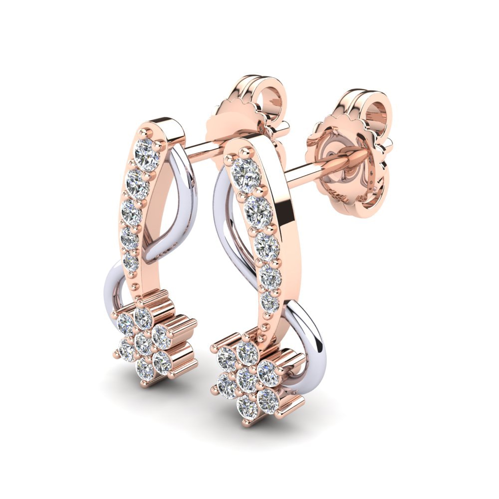 9k Oro Rosa & Blanco Pendiente de mujer Aldercy