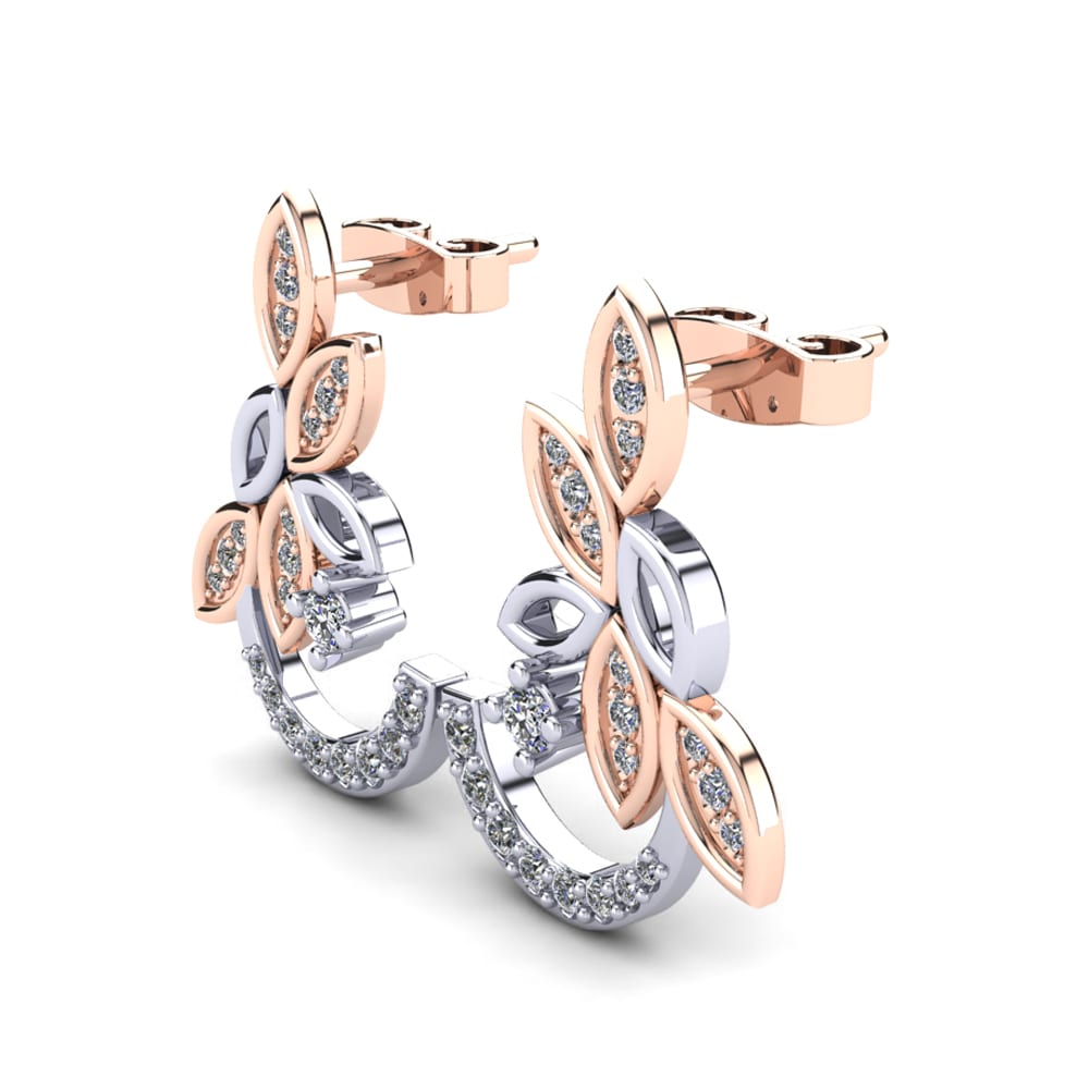 9k Oro Rosa & Blanco Pendiente de mujer Alisa