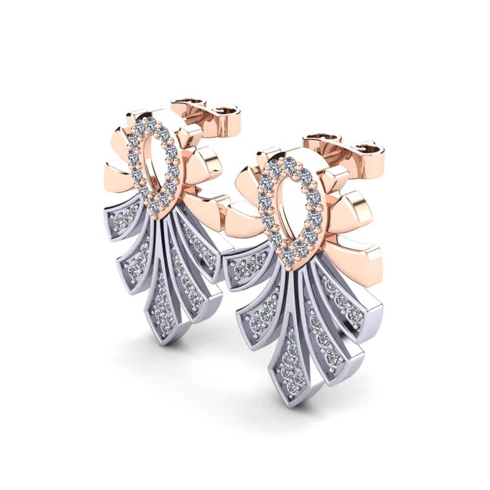 18ct Rose & White Gold Women's Earring Almula