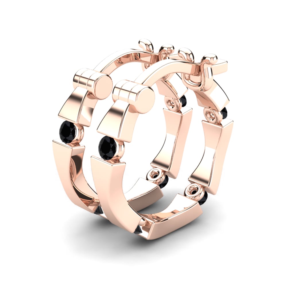 9k Oro Rosa Zafiro negro Pendiente de mujer Aloisia 12 mm