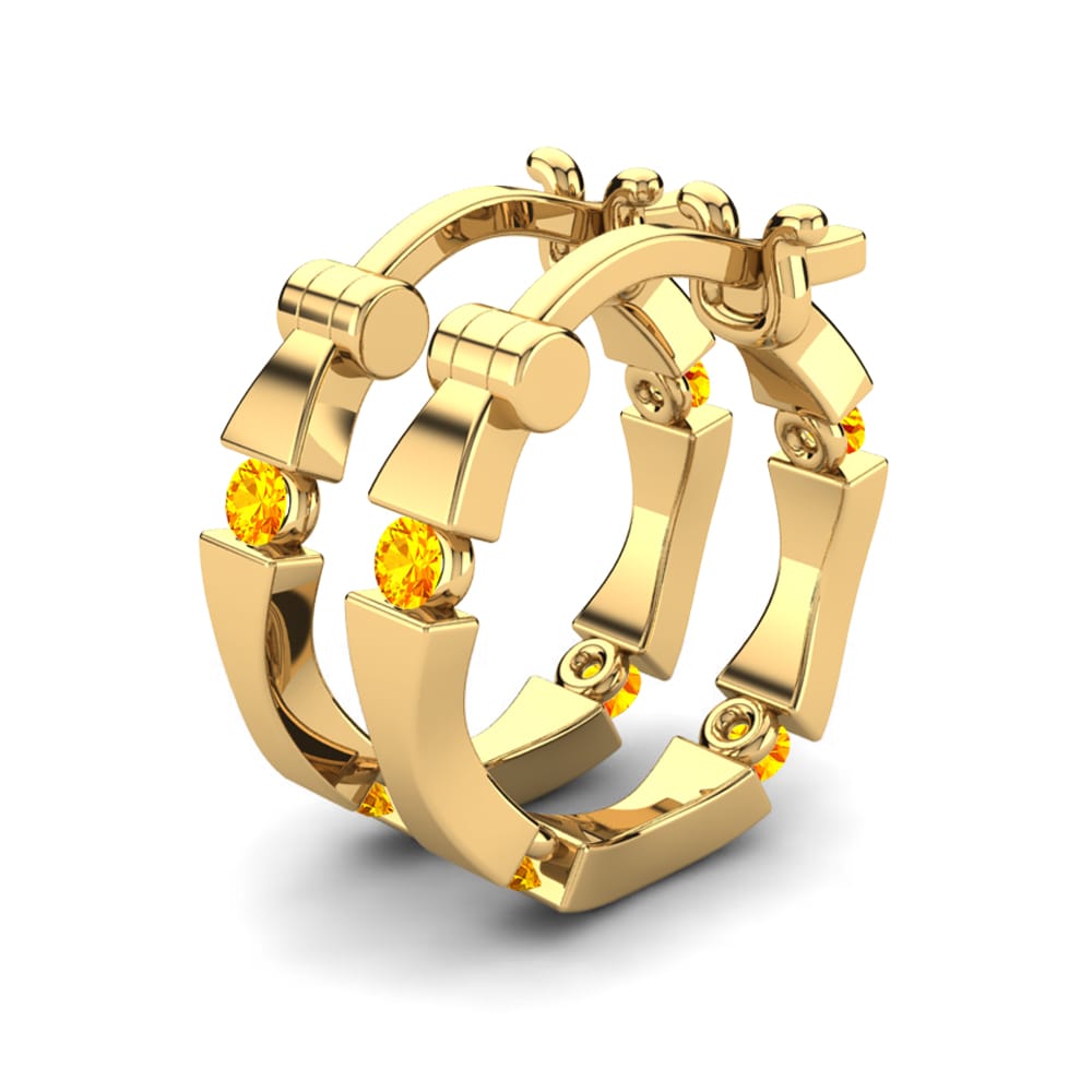 14k Oro Amarillo Citrino Pendiente de mujer Aloisia 12 mm