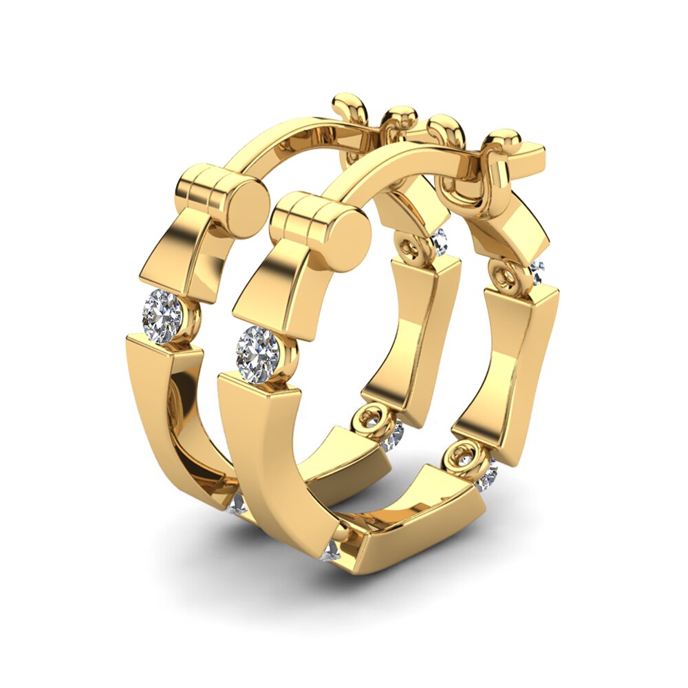Oro Giallo 750 Diamante Orecchino da donna Aloisia 12 mm