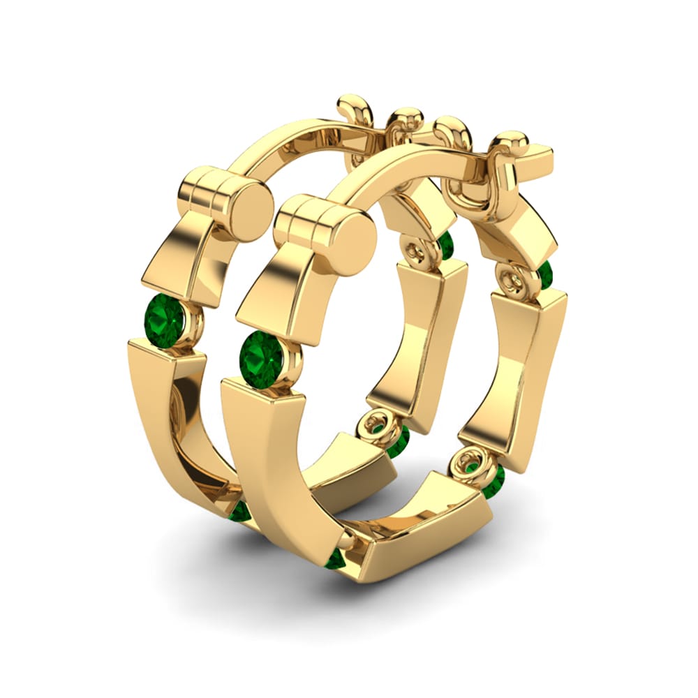 9k Oro Amarillo Esmeralda Pendiente de mujer Aloisia 12 mm