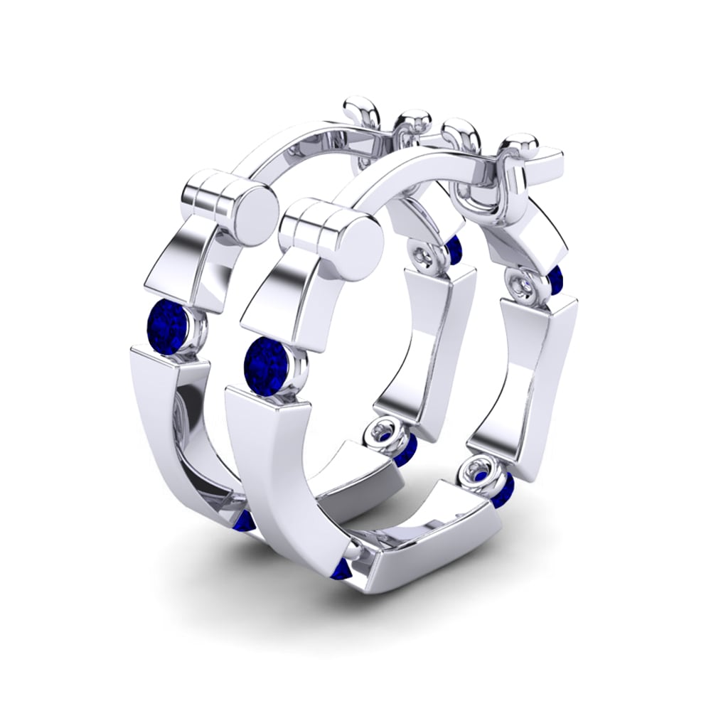 Circonita Azul Oscuro Pendiente de mujer Aloisia 12 mm