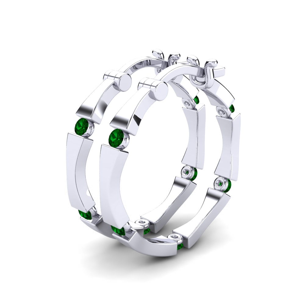 Zircone Vert Boucle d'oreille femme Aloisia 18 mm