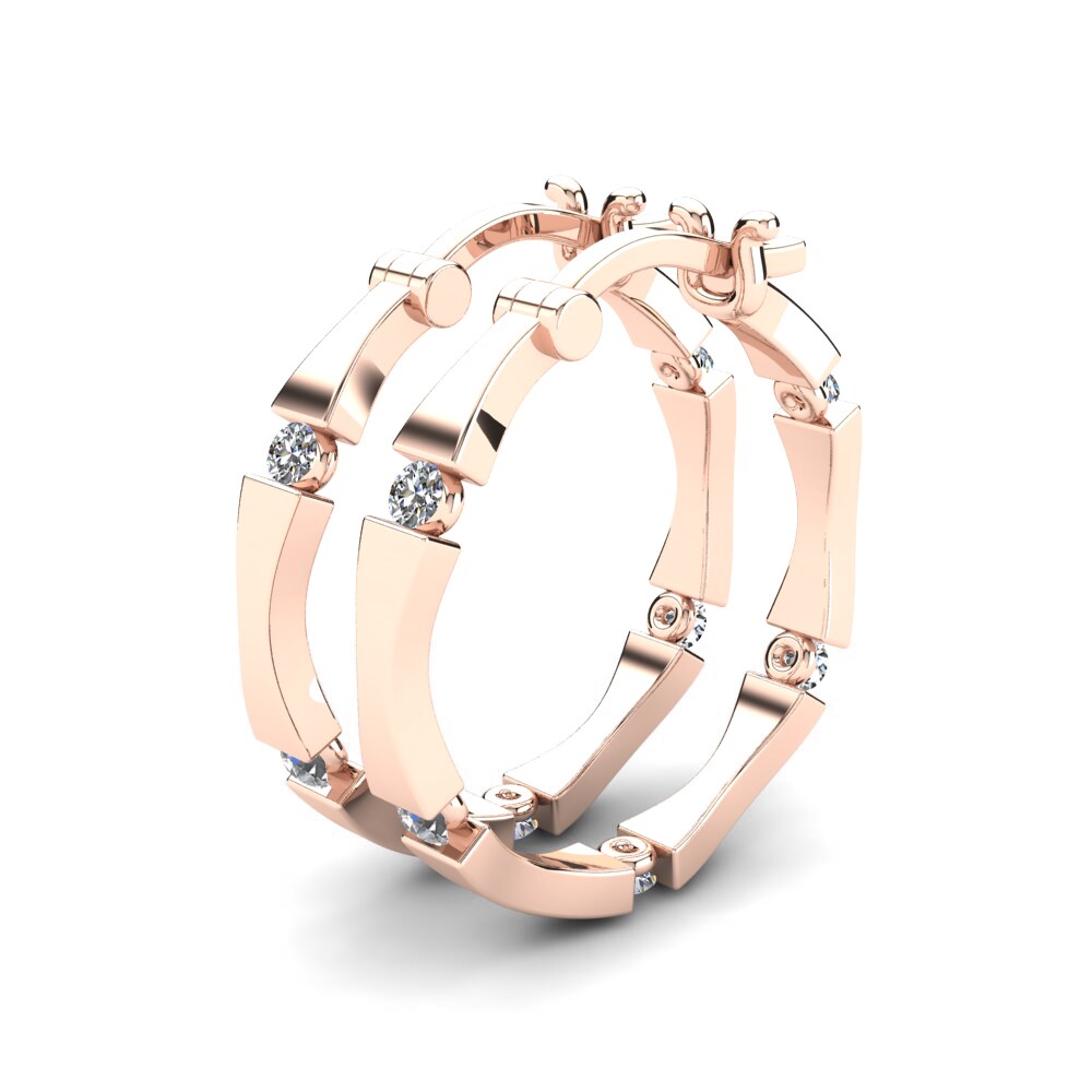 Różowe Złoto 375 Diament Laboratoryjny Kolczyk damski Aloisia 18 mm