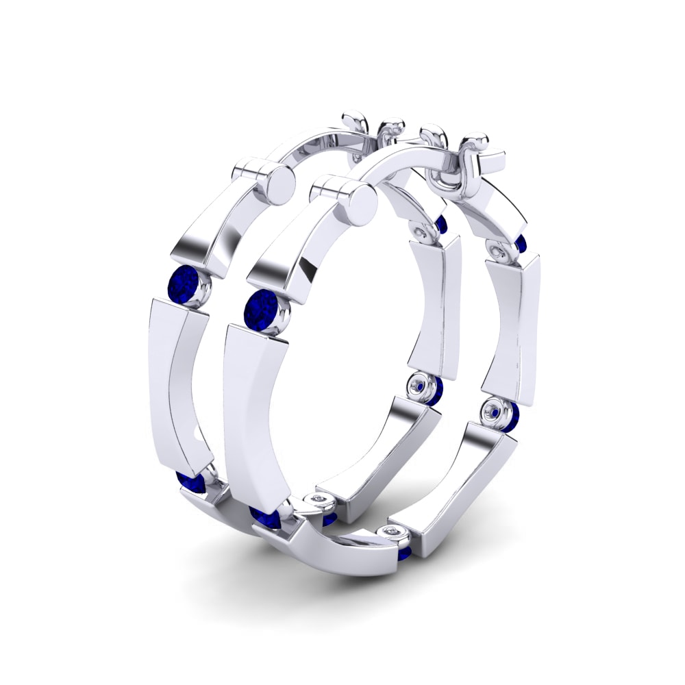 Circonita Azul Oscuro Pendiente de mujer Aloisia 18 mm