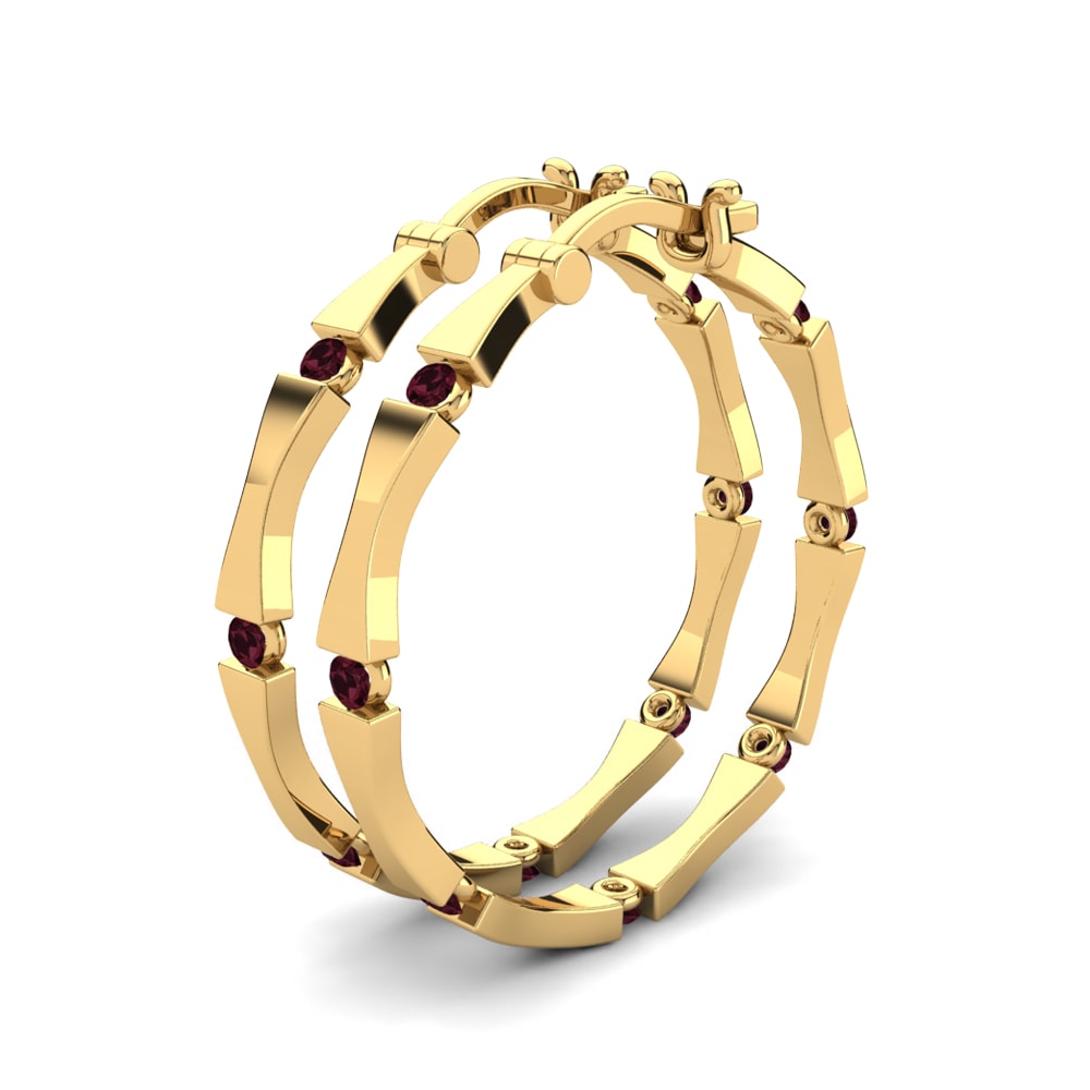 14k Oro Amarillo Granate Pendiente de mujer Aloisia 25 mm
